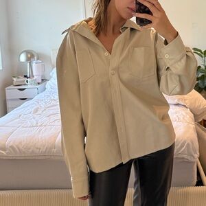 Motel Rocks Khaki oversized Leather Jacket